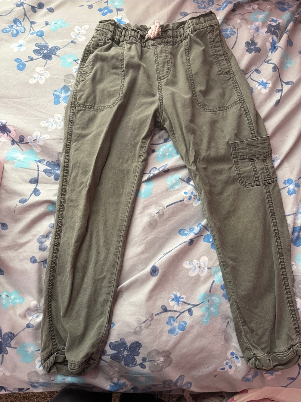 abercrombie kids Olive Green Cargo Joggers